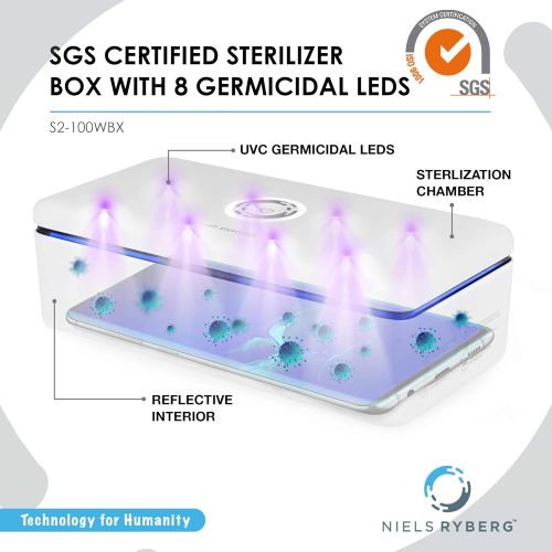  NIELS RYBERG Premium UVC STERILIZER/UV SANITIZER for Mobile Phones and Household Items - SGS Certified