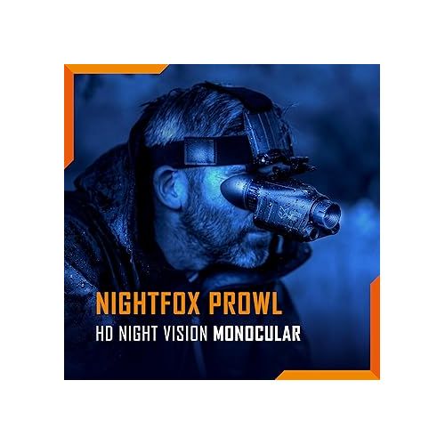  Nightfox Prowl Night Vision Goggles | HD Recording, 32GB | 1x Magnification, Head Mounted, 54° Wide FOV | Dual IR 850 940nm | Airsoft Night Vision Monocular | NVG | Airsoft Gear