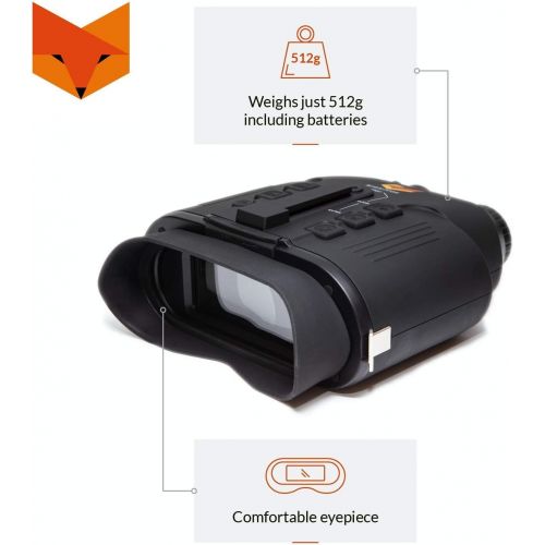  [아마존베스트]Nightfox 110R Widescreen Night Vision Binocular | Digital Infrared | 165yd Range | Recording Function