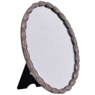 NIKKY HOME Vintage Desktop Pewter Makeup Vanity Mirror, Oval