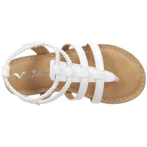  NINA Girls margaree Sandal, White, 6 Medium US Big Kid