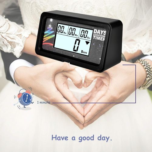  [아마존베스트]NINE-RONG Digital Countdown Clock Timer 999 Day LCD Backlight Countdown Retirement Wedding Holiday Christmas Event Classroom Kitchen Cooking