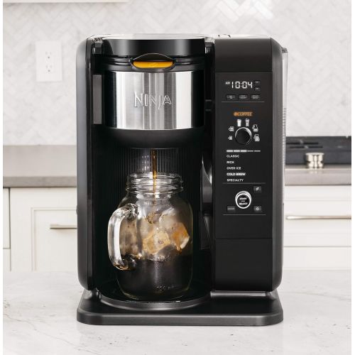 닌자 SharkNinja Ninja Hot and Cold Brewed System, Auto-iQ Tea and Coffee Maker with 6 Brew Sizes, 5 Brew Styles, Frother, Coffee & Tea Baskets with Glass Carafe (CP301)