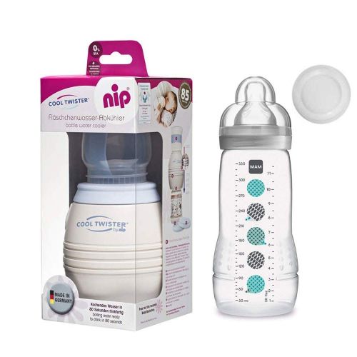  NIP Flaschenkuehler Cool Twister inkl. inkl. 1 x MAM BabyBottle Easy Active Flasche 330ml mit Sauger 4 Mo+