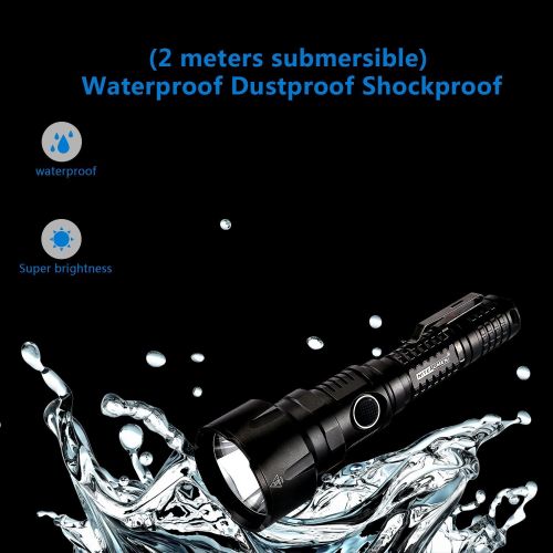  NITENUMEN 1120 Lumen Tactical Flashlight,Ultra-Bright,CREE XM-L2 LED USB Rechargeable Flashlight,Nitenumen TK35 Large Waterproof Flashlight with 18650 3400mAh Li-ion Battery