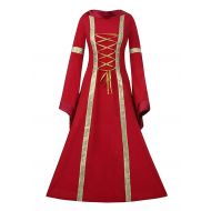 NIUBIA Womens Deluxe Medieval Dress Renaissance Costumes Victorian Irish Over Long Dress Cosplay Retro Gown