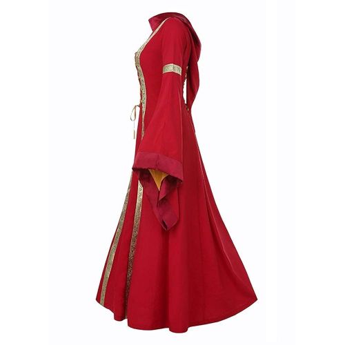  NIUBIA Womens Deluxe Medieval Dress Renaissance Costumes Victorian Irish Over Long Dress Cosplay Retro Gown