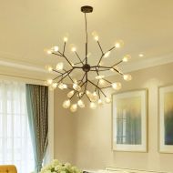 NIUYAO Sputnik Firefly Chandelier Metal and Clear Glass Led Pendant Lighting Ceiling Light Fixture Hanging Lamp (White, 36 Lights)