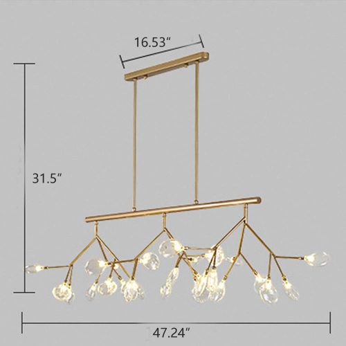  NIUYAO 47.24 Long Branch Pendant Lighting Sputnik Firefly Chandelier Led Island Hanging Lamps with with 27 G4 Blub (Gold)