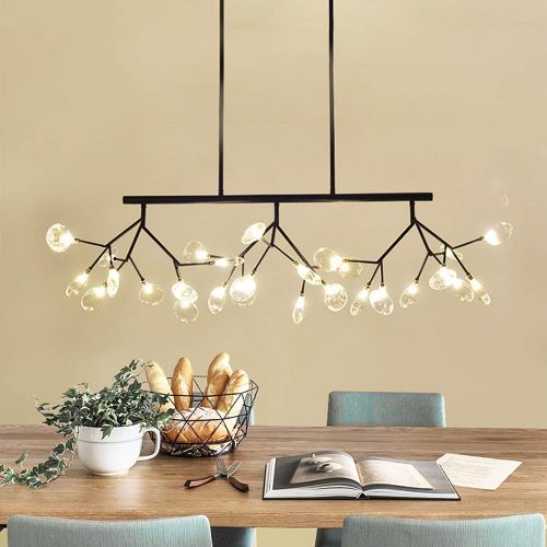  NIUYAO 47.24 Long Branch Pendant Lighting Sputnik Firefly Chandelier Led Island Hanging Lamps with with 27 G4 Blub (Gold)