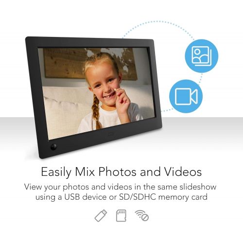  [아마존핫딜][아마존 핫딜] NIX Advance 8 Inch USB Digital Photo Frame Widescreen - HD IPS Display, Auto-rotate, Motion Sensor, Remote Control - Mix Photos and Videos in the Same Slideshow