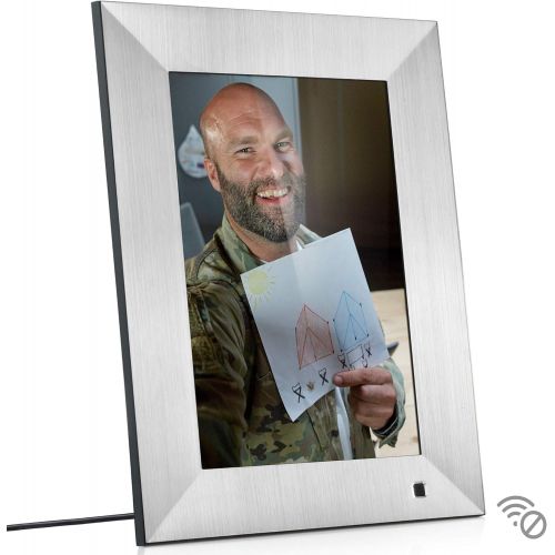  NIX Lux Digital Photo Frame 10 inch X10J, Metal. Electronic Photo Frame USB SDSDHC. Digital Picture Frame with Motion Sensor. Control Remote and 8GB USB Stick Included