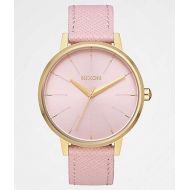 NIXON WATCHES Nixon Kensington Leather Light Gold & Pink Analog Watch