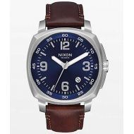 NIXON WATCHES Nixon Charger Leather Blue, Silver & Brown Analog Watch
