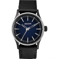 NIXON WATCHES Nixon Sentry 38 Leather Ombre Black & Blue Watch