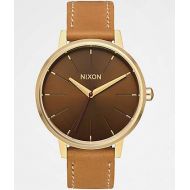NIXON WATCHES Nixon Kensington Leather Light Gold & Manuka Watch