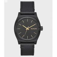 NIXON WATCHES Nixon Medium Time Teller Black Leather Watch