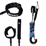 NIXY 10 ft. Hybrid CoiledStraight SUP Leash Specially Designed for Paddle boards