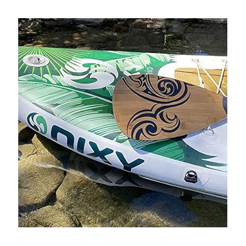  NIXY Full Carbon Fiber SUP Paddle - Adjustable 3 Piece Pro Paddle with ABS Blade Edge for Stand Up Paddle Board - Durable, Lightweight Floating Paddle