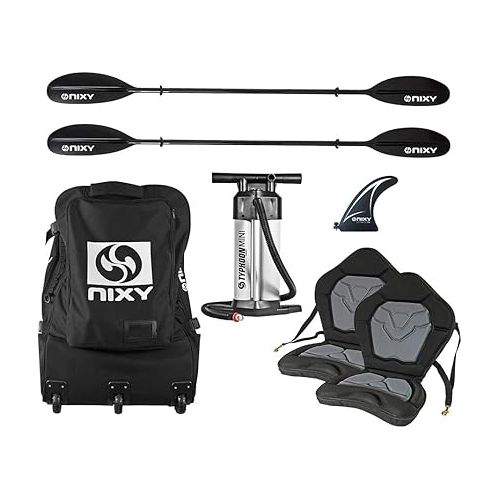  NIXY Tahoe Inflatable Kayak - Premium 2 Person Kayak Durable Design for Two Adults, Portable and Stable with Advanced Features for Fishing and Adventure - Blowup Kit, Seats and Paddles Included