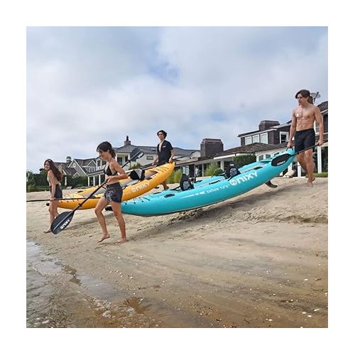  NIXY Tahoe Inflatable Kayak - Premium 2 Person Kayak Durable Design for Two Adults, Portable and Stable with Advanced Features for Fishing and Adventure - Blowup Kit, Seats and Paddles Included