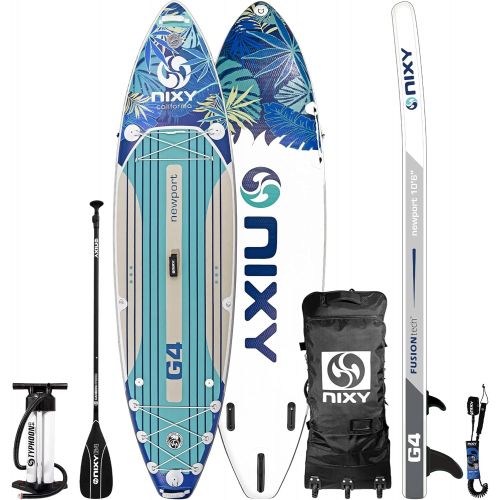  NIXY Newport Inflatable Stand Up Paddle Board- Premium All Around SUP, Durable & Lightweight 10’6” x 33” x 6” iSUP, Travel Bag, Carbon Hybrid Paddle, Hand Pump, Leash & More