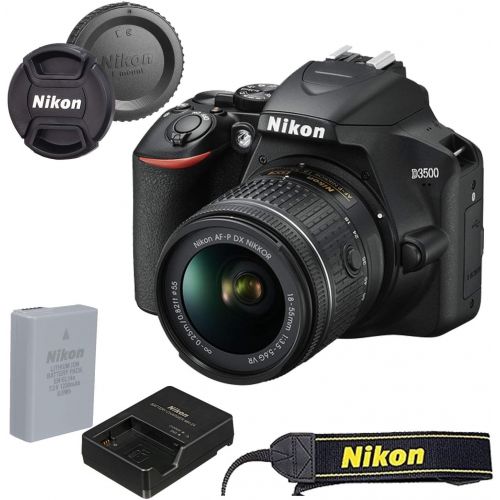  NIkon intl NIkon D3500 W/AF-P DX NIKKOR 18-55mm f/3.5-5.6G VR + Case + 32GB SD Card (15pc Bundle)