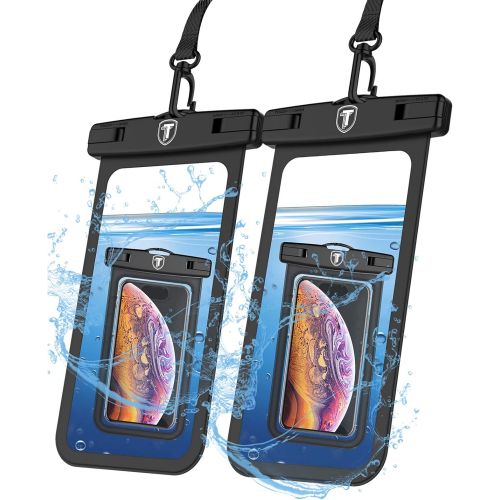  [아마존베스트]Njjex Waterproof Phone Pouch For iPhone 11 Pro Max 11 XS XR Samsung Galaxy Note 20 Ultra 10+ 9 A01 A10E A11 A20 A21 A30 A51 A71 5G J3 J7 S20+ S10 S9, 2-Pack Waterproof Case Cellpho