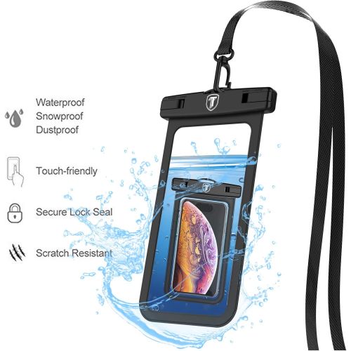  [아마존베스트]Njjex Waterproof Phone Pouch For iPhone 11 Pro Max 11 XS XR Samsung Galaxy Note 20 Ultra 10+ 9 A01 A10E A11 A20 A21 A30 A51 A71 5G J3 J7 S20+ S10 S9, 2-Pack Waterproof Case Cellpho