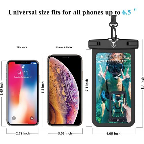  [아마존베스트]Njjex Waterproof Phone Pouch For iPhone 11 Pro Max 11 XS XR Samsung Galaxy Note 20 Ultra 10+ 9 A01 A10E A11 A20 A21 A30 A51 A71 5G J3 J7 S20+ S10 S9, 2-Pack Waterproof Case Cellpho