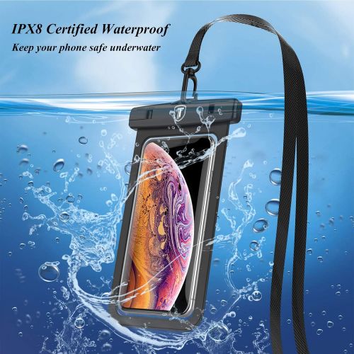  [아마존베스트]Njjex Waterproof Phone Pouch For iPhone 11 Pro Max 11 XS XR Samsung Galaxy Note 20 Ultra 10+ 9 A01 A10E A11 A20 A21 A30 A51 A71 5G J3 J7 S20+ S10 S9, 2-Pack Waterproof Case Cellpho