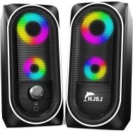 [아마존베스트]Computer Speakers, NJSJ H158 Wired RGB Gaming Speakers,10W Stereo Desktop Speaker Volume Control,3.5mm Aux Multimedia Speakers for PC/Laptop/Tablet/Cellphone (Black)