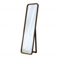 NJYT Full Length Mirrors Full Length Mirror,Wooden Rectangle Free Standing Adjustable Stand Wall Mounted Floor Mirror for Bedroom Hall Mirror (Color : Walnut Color)