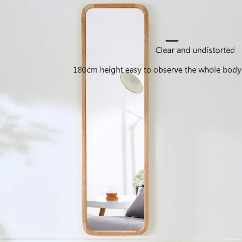  NJYT Full Length Mirrors Full Length Mirror,Wooden Rectangle Free Standing Adjustable Stand Wall Mounted Floor Mirror for Bedroom Hall Mirror (Color : Walnut Color)