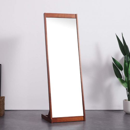  NJYT Full Length Mirrors Full Length Mirror,Vintage Wooden Rectangle Free Standing with Storage for Bedroom Hall Floor Mirror (Color : Brown)