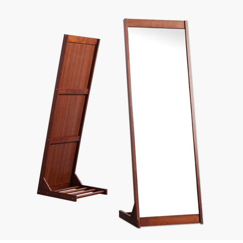  NJYT Full Length Mirrors Full Length Mirror,Vintage Wooden Rectangle Free Standing with Storage for Bedroom Hall Floor Mirror (Color : Brown)