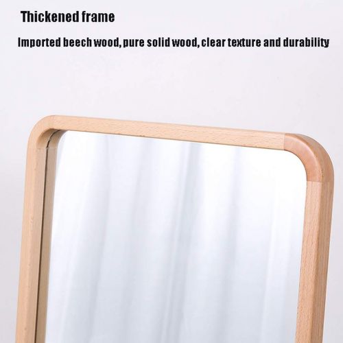  NJYT Full Length Mirrors Full Length Mirror,Solid Wood Rectangle Coat Stand Free Standing Floor Mirror for Bedroom Hall Mirror (Color : Walnut Color)