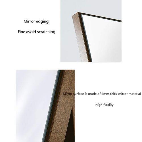  NJYT Full Length Mirrors Full Length Mirror,Wooden Rectangle Free Standing Adjustable Stand Wall Mounted Floor Mirror for Bedroom Hall Mirror R01 (Color : Walnut Color)