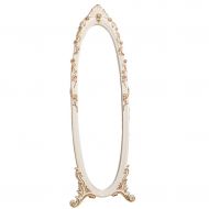 NJYT Full Length Mirrors Full Length Mirror,European Style Resin Free Standing Carved Floor Mirror for Bedroom Hall HD Mirror it can Move