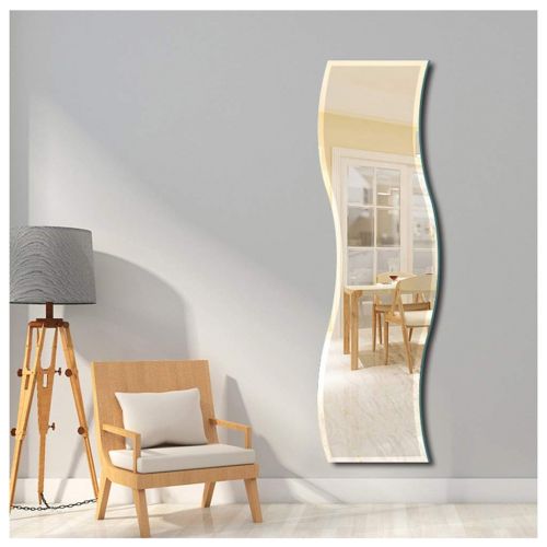 NJYT Full Length Mirrors Full Length Mirror,Special-Shaped Frameless Free-Standing Leaner Mirror Wall Mounted for Bedroom Bathroom Hall Dressing Mirror R01 (Size : 35140cm)