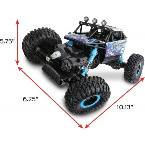  NKOK Mean Machines 1:16 2.4GHz RC Rock Crawler Venom (Blue), Designed for Rough Terrain Climbing, Pistol Grip Full Function Controller, Powerful Motor