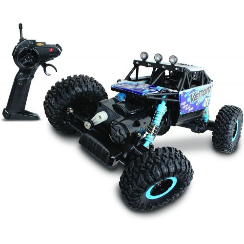  NKOK Mean Machines 1:16 2.4GHz RC Rock Crawler Venom (Blue), Designed for Rough Terrain Climbing, Pistol Grip Full Function Controller, Powerful Motor