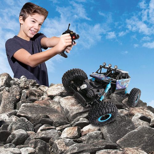  NKOK Mean Machines 1:16 2.4GHz RC Rock Crawler Venom (Blue), Designed for Rough Terrain Climbing, Pistol Grip Full Function Controller, Powerful Motor