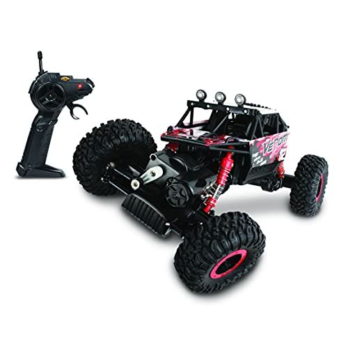  NKOK Mean Machines 1:16 2.4GHz RC Rock Crawler Venom (Red), Designed for Rough Terrain Climbing, Pistol Grip Full Function Controller, Powerful Motor