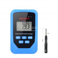 NKTECH 6 in 1 NK-TH3 Mini Digital Thermometer Temperature Humidity Tester Recorder Data Logging Time Display Dew Point Heat Index Datalogger 70g Meter Wall Mount and Desk Type