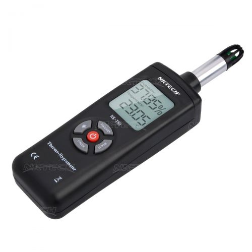  NKTECH Digital Temperature & Humidity Meter Dew Point Wet Bulb Psychrometer Handheld Air Thermo-Hygrometer Hygro Thermometer Hygrometer Sensor Multi-Function Tester (NK-TH1-Black)