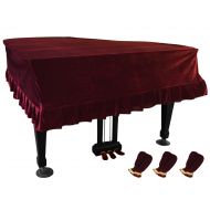 NKTM Pleuche Grand Piano Cover Bordered Dust Protective Cover Cloth 65 x 59 x 20in