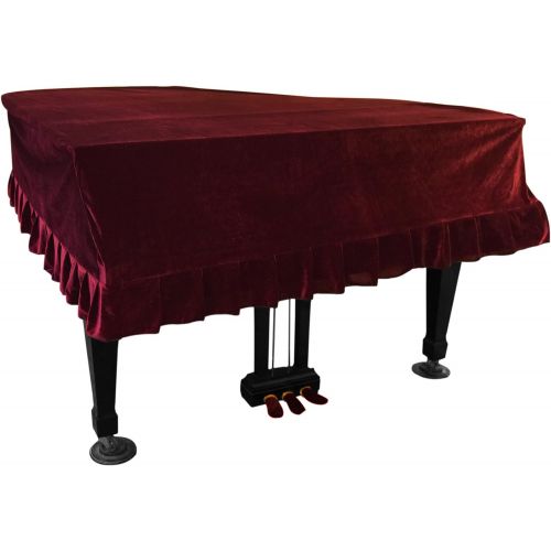  [아마존베스트]NKTM Pleuche Grand Piano Cover Bordered Dust Protective Cover Cloth 65 x 59 x 20in