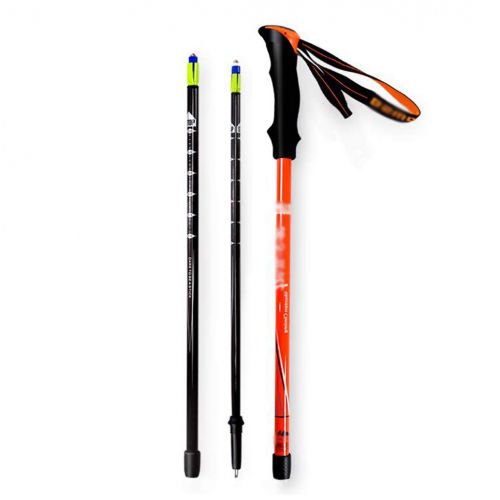  NLDSZ-Y 3 Retractable Carbon Fiber Trekking Poles with Adjustable Carbon Rods Between 65-135cm, Suitable for Hiking, Hiking, Short Trips Orange