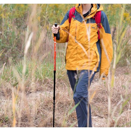  NLDSZ-Y 3 Retractable Carbon Fiber Trekking Poles with Adjustable Carbon Rods Between 65-135cm, Suitable for Hiking, Hiking, Short Trips Orange